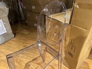 Set van 4 eetkamerstoelen, antraciet kunststof